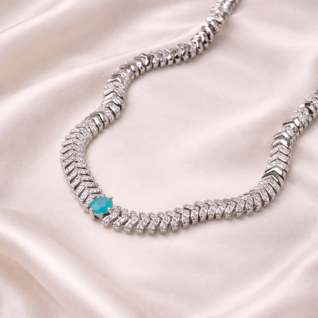 Aqua Vira Silver Necklace