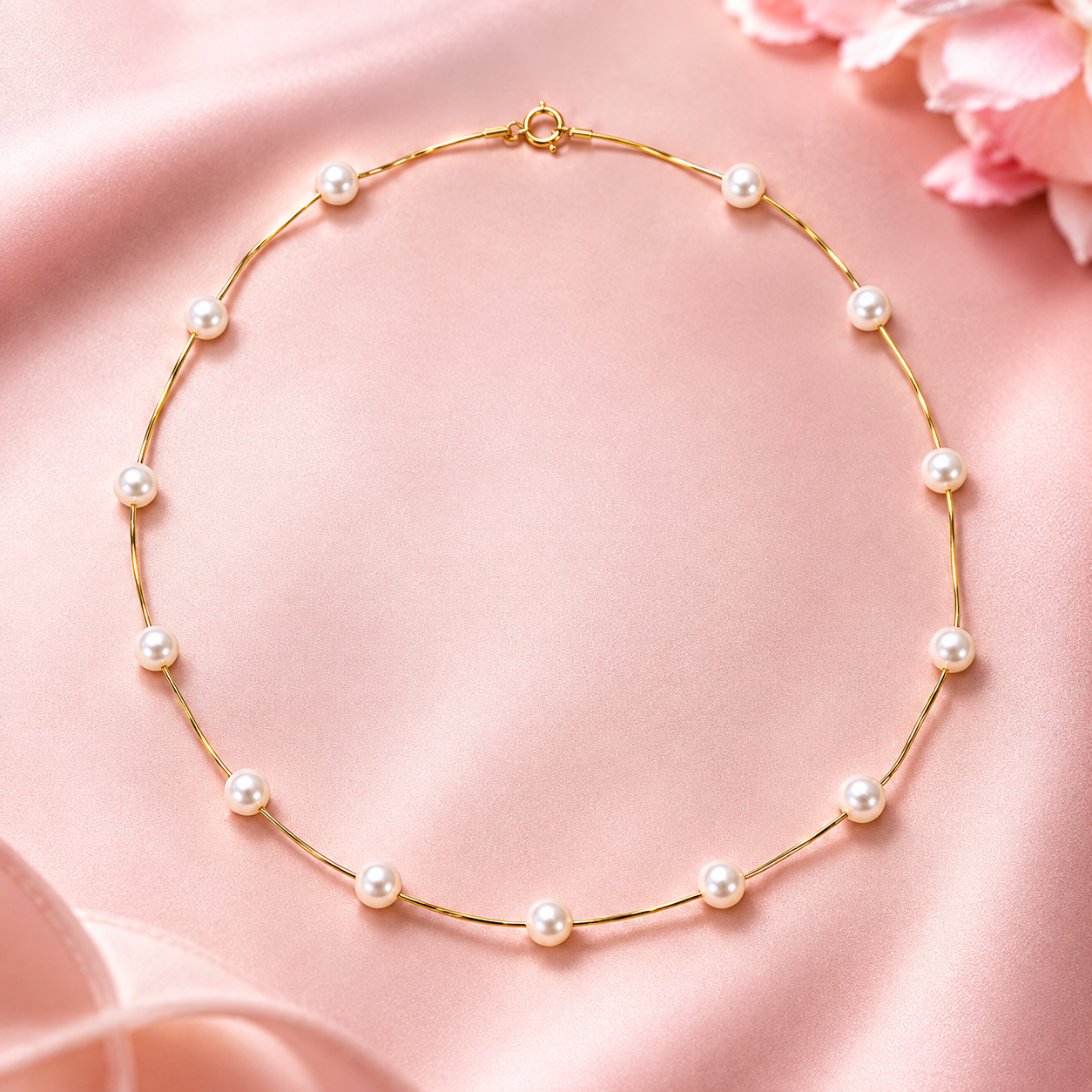 Pearl Elegance Gold-Tone Necklace – 20 cm