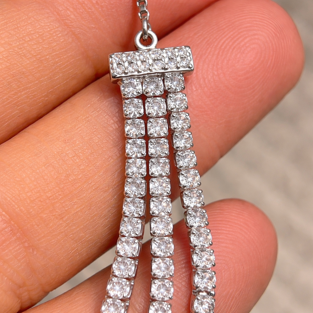 Celeste Triple Row Adjustable Tennis Bracelet (925 Silver)