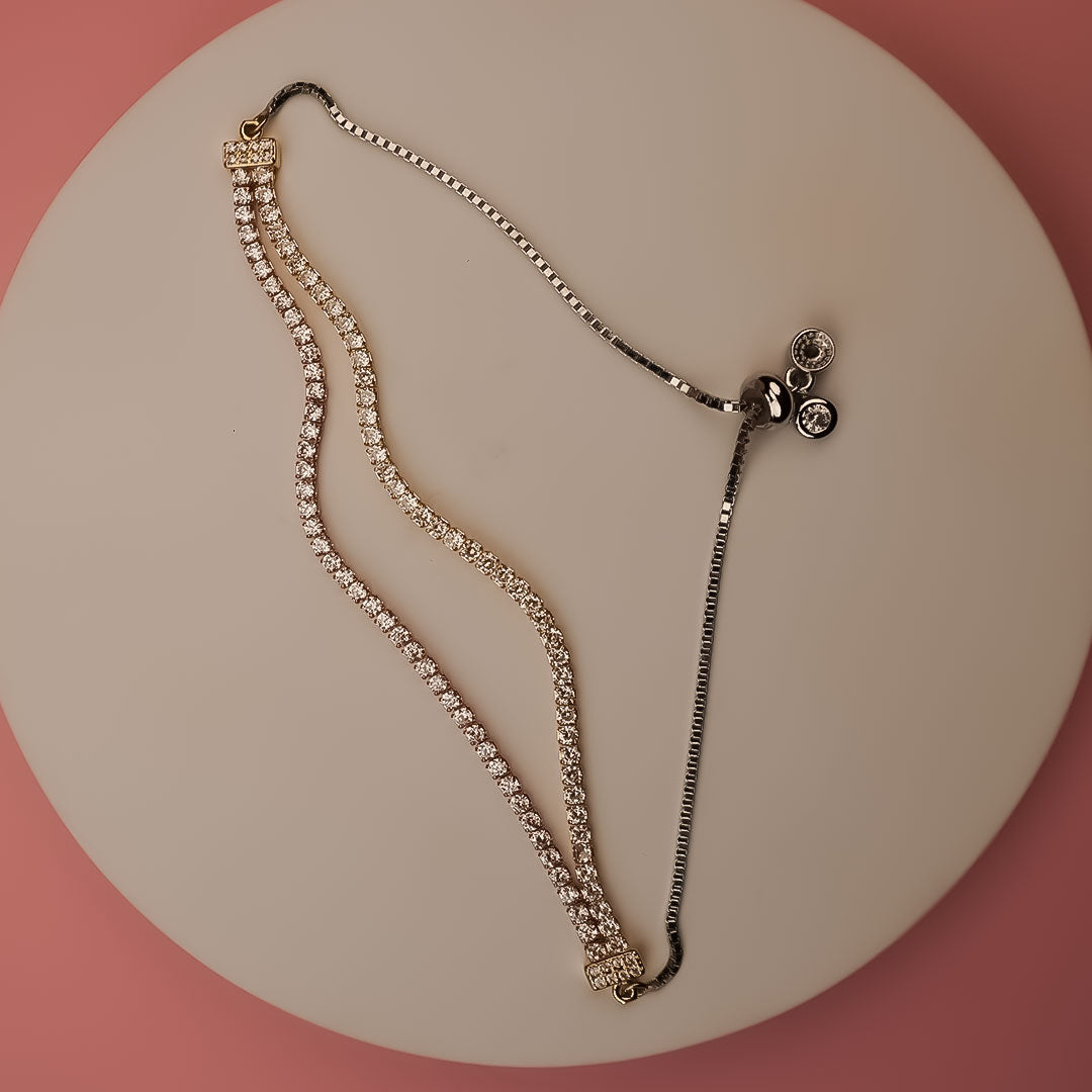 Dual Tone Reversible Tennis Bracelet