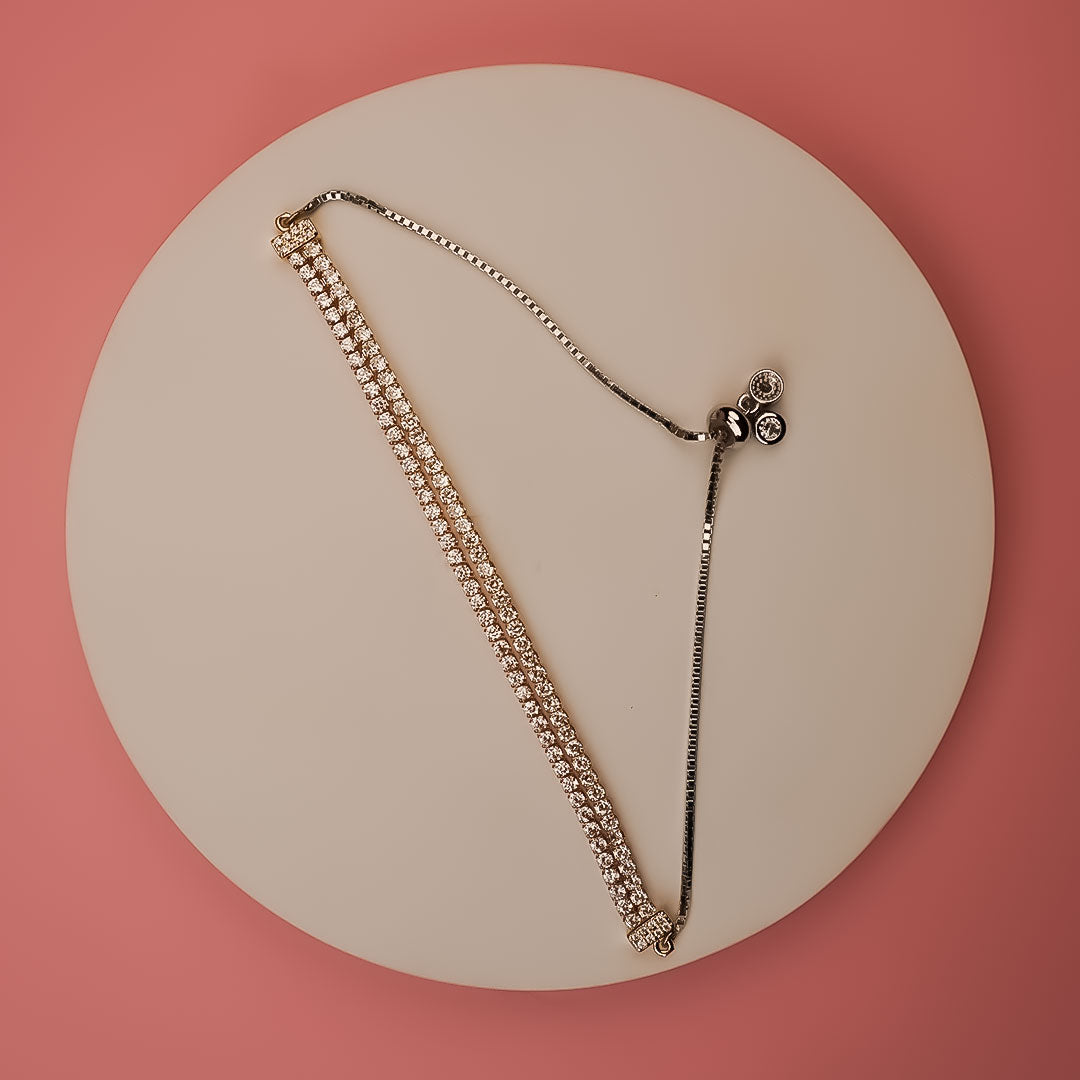 Dual Tone Reversible Tennis Bracelet