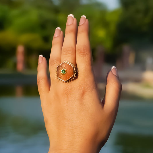 Amber Romance 925 Silver Ring