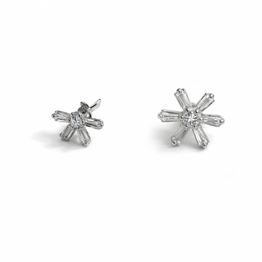 Asymmetric Silver 3 in 1 Earrings