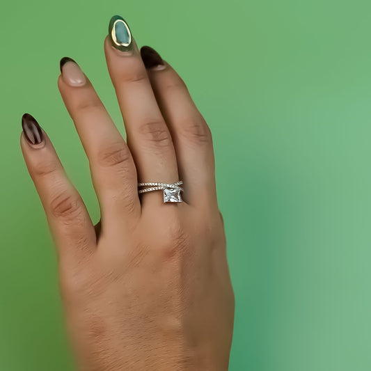 AuraSquare Glow Adjustable Ring