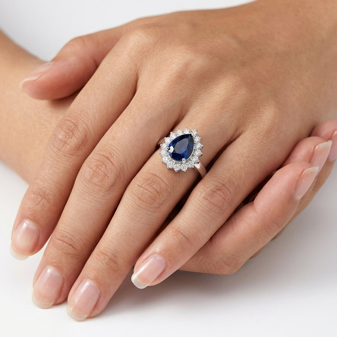 Azure Drop Ring