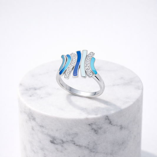 Azure Wave Ring Pure 925 Silver