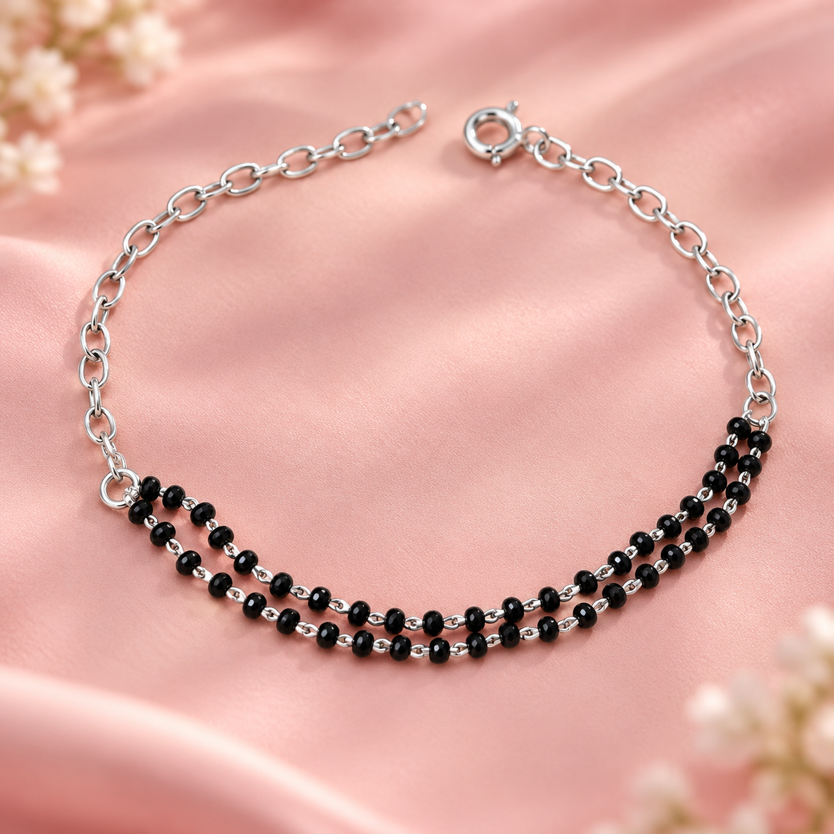 ✨ Taravya Noir Double-Row Black Bead Bracelet Taravya