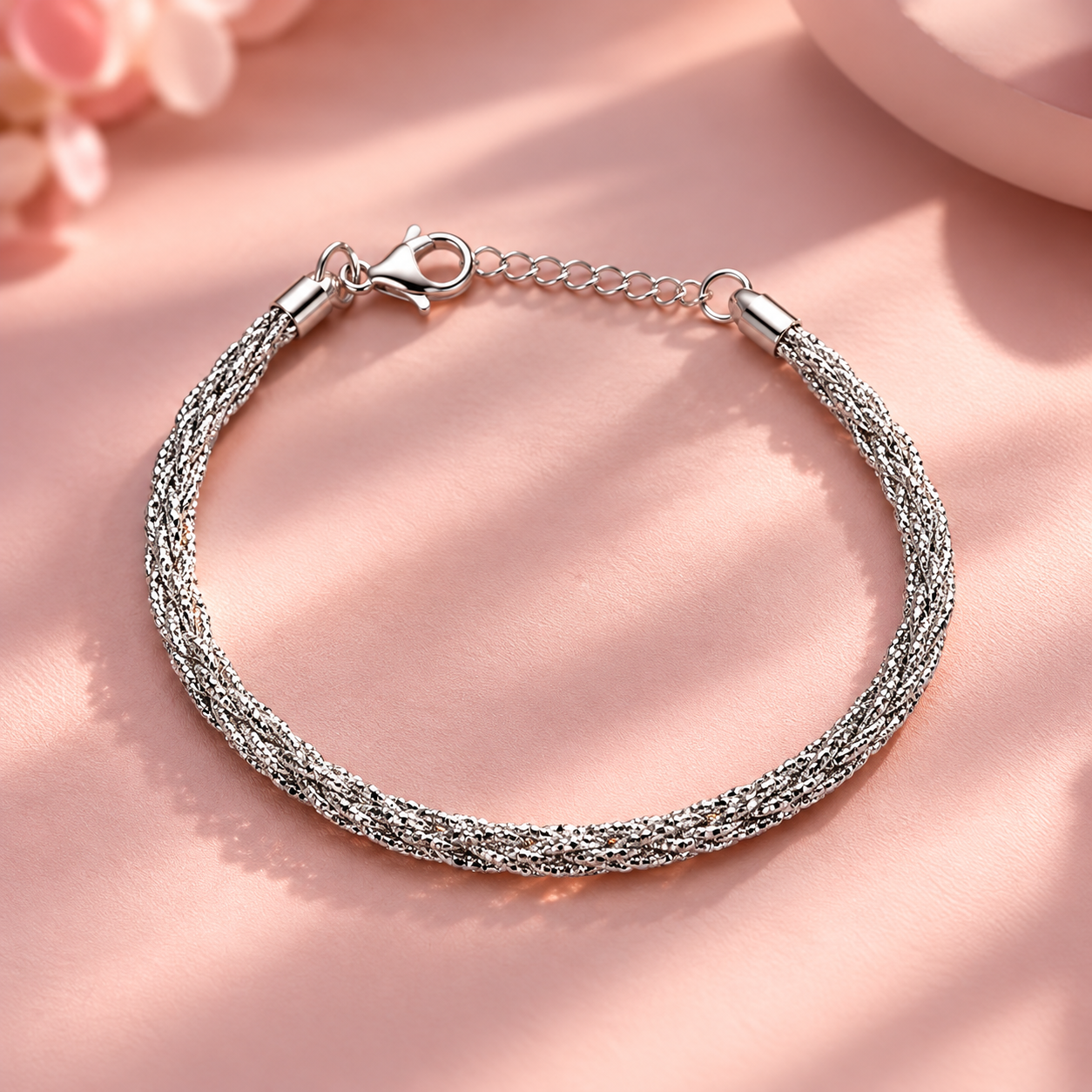 Taravya Sterling Silver Textured Rope Bracelet