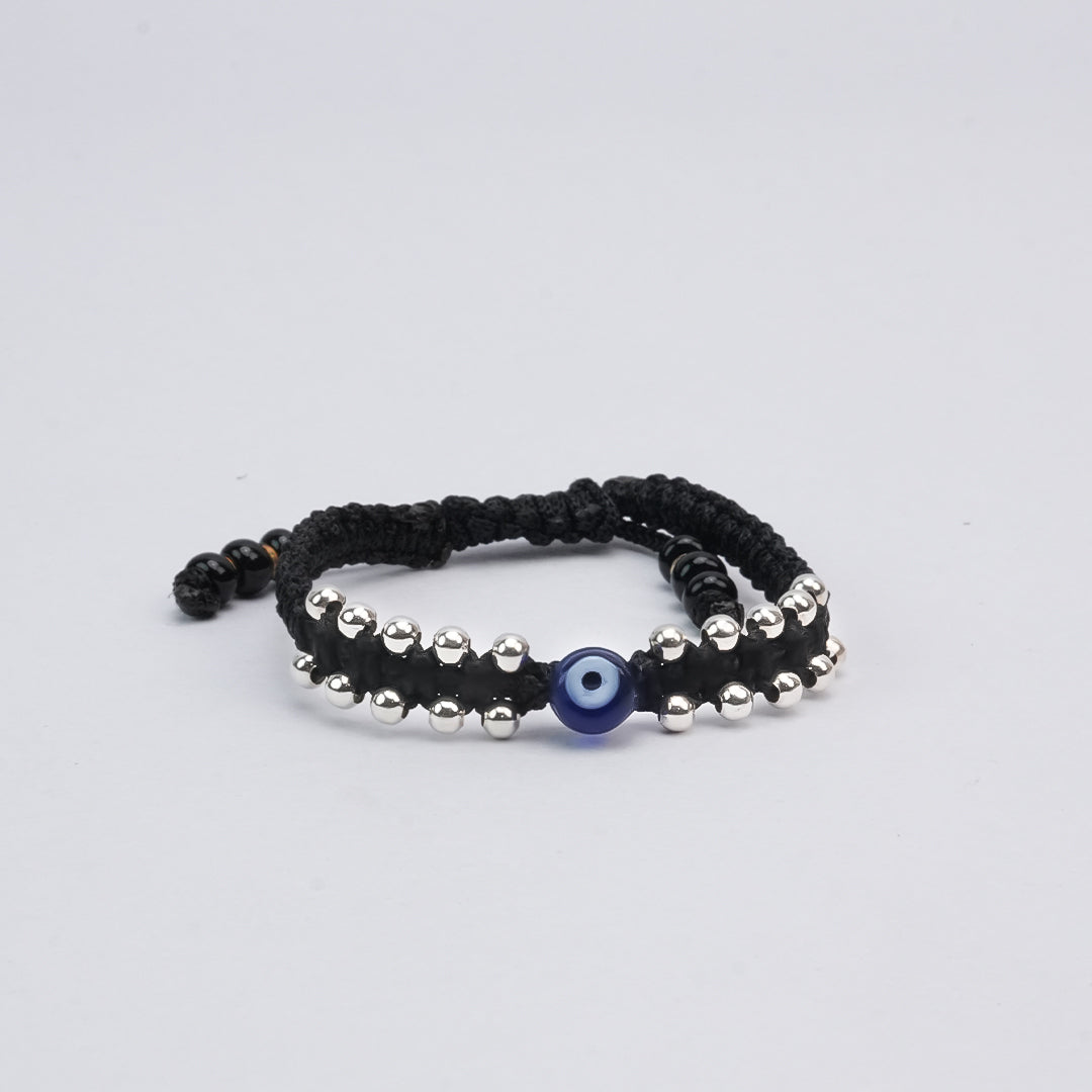 Silver Evil Eye Shield Kids Bracelet