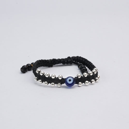 Silver Evil Eye Shield Kids Bracelet
