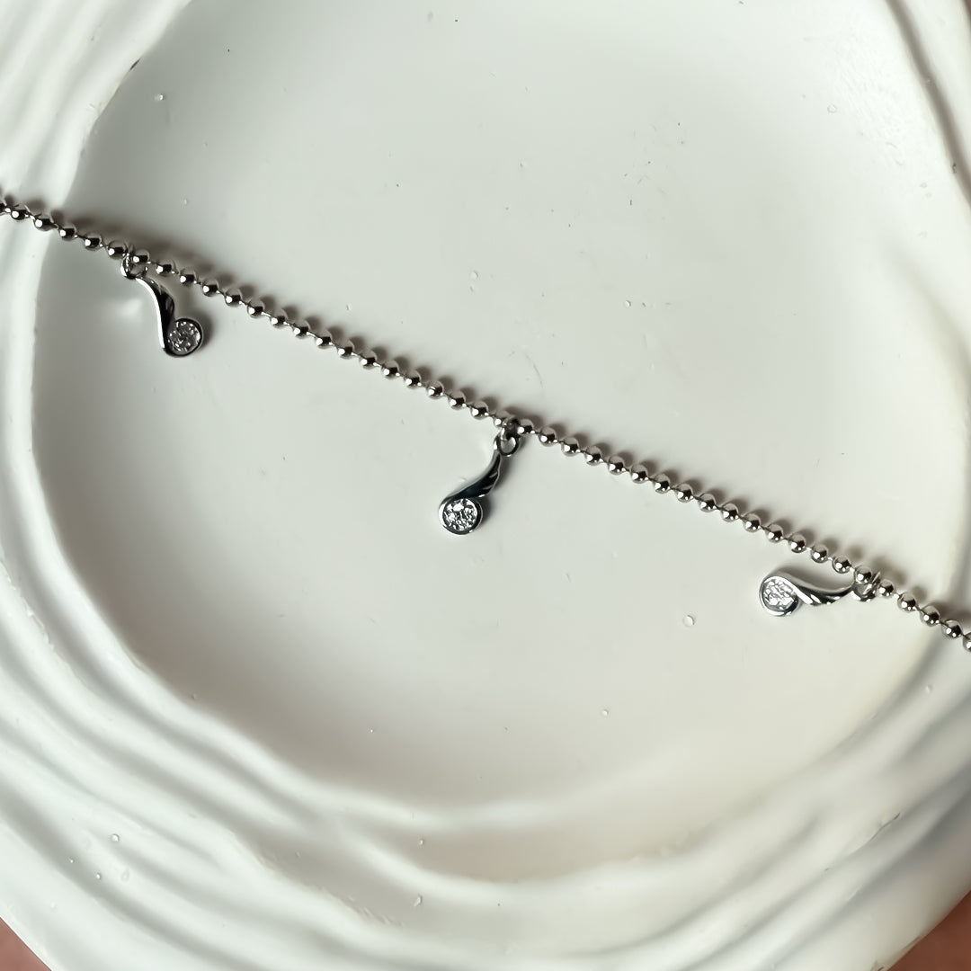 Beaded Wing Pure 925 Silver Anklet (Pair)