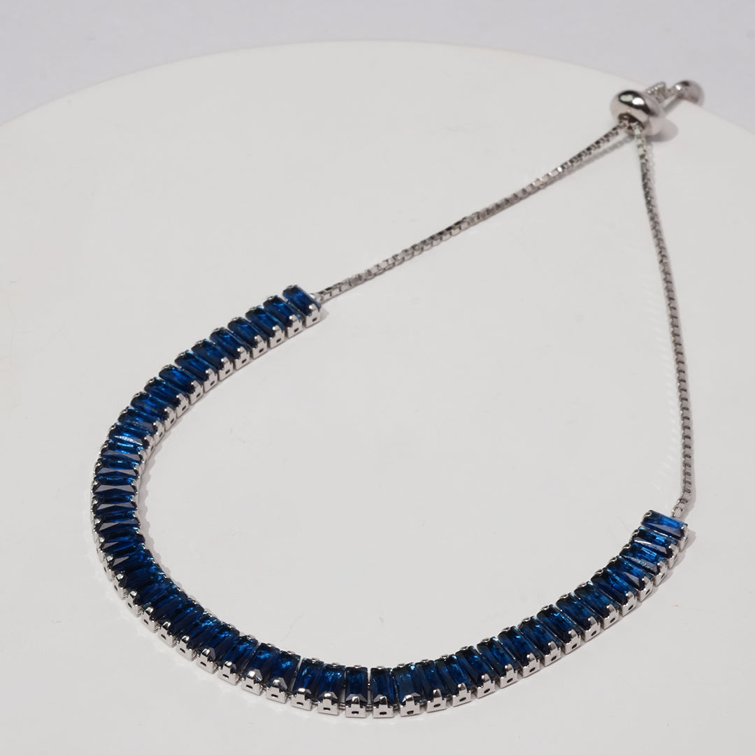 Azure Glow 925 Silver Tennis Bracelet