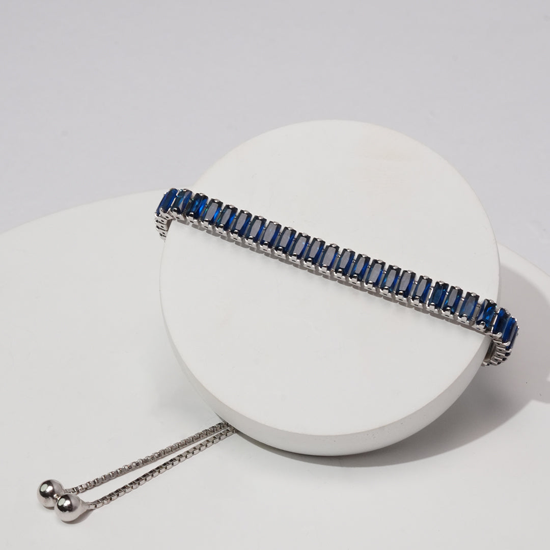 Azure Glow 925 Silver Tennis Bracelet