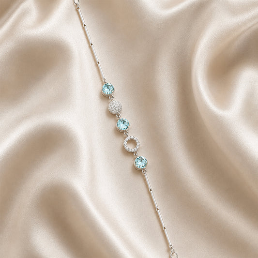 Blue Crystal Charm Bracelet