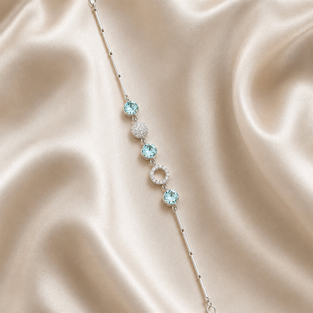 Blue Crystal Charm Bracelet