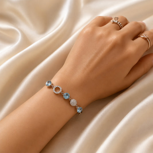 Blue Crystal Charm Bracelet