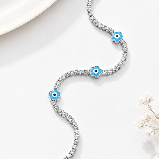 Blue Blossom Silver Bracelet