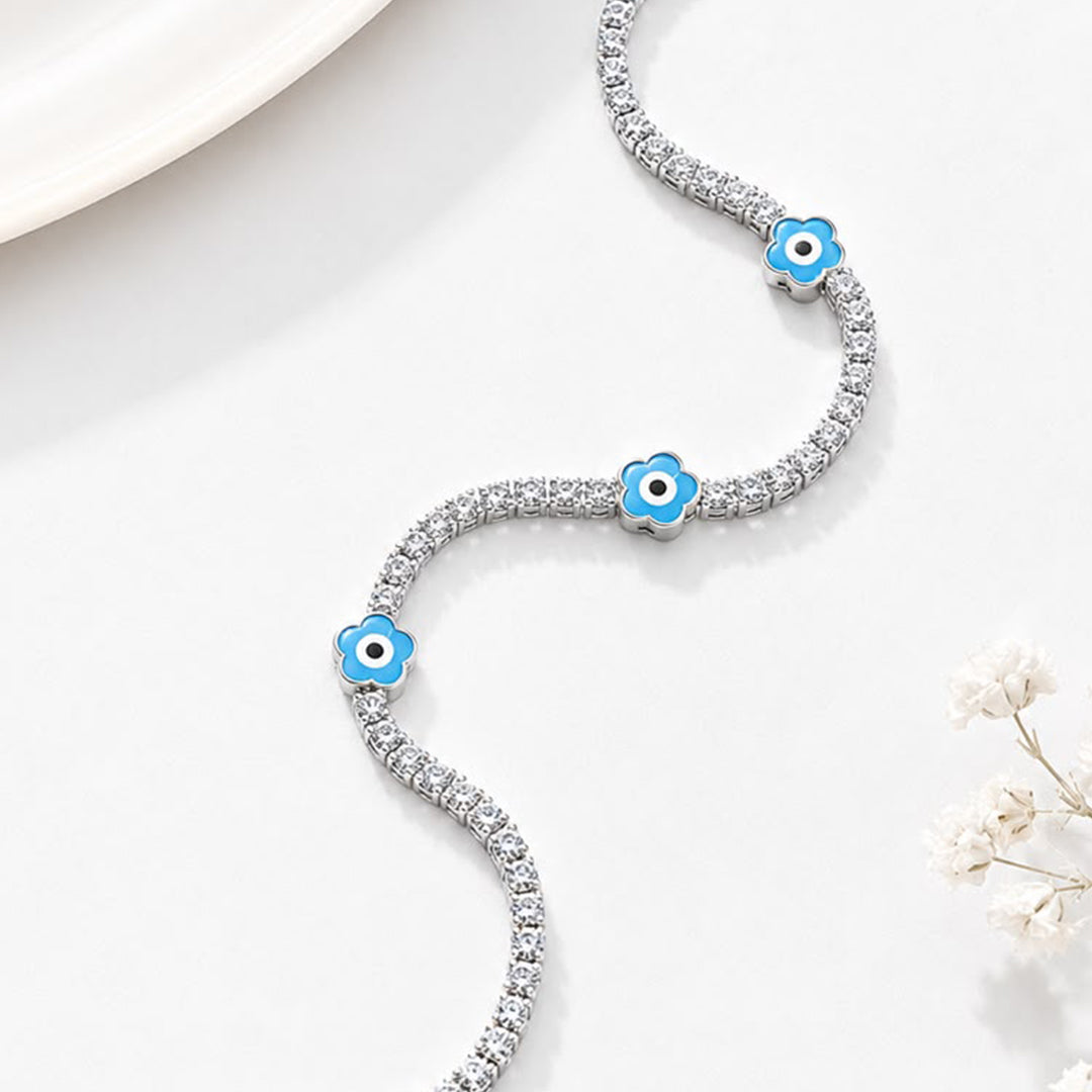 Blue Blossom Silver Bracelet