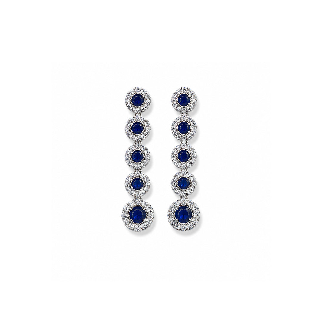 Blue Halo Drop Earrings