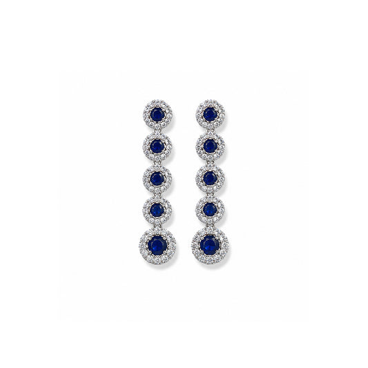 Blue Halo Drop Earrings