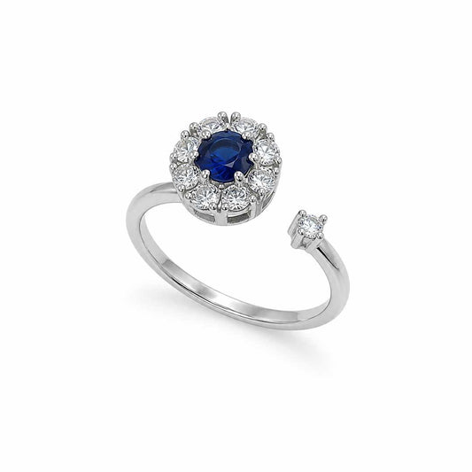 Sapphire Crown Rotating Adjustable Ring