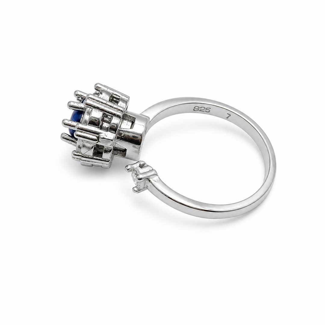 Sapphire Crown Rotating Adjustable Ring