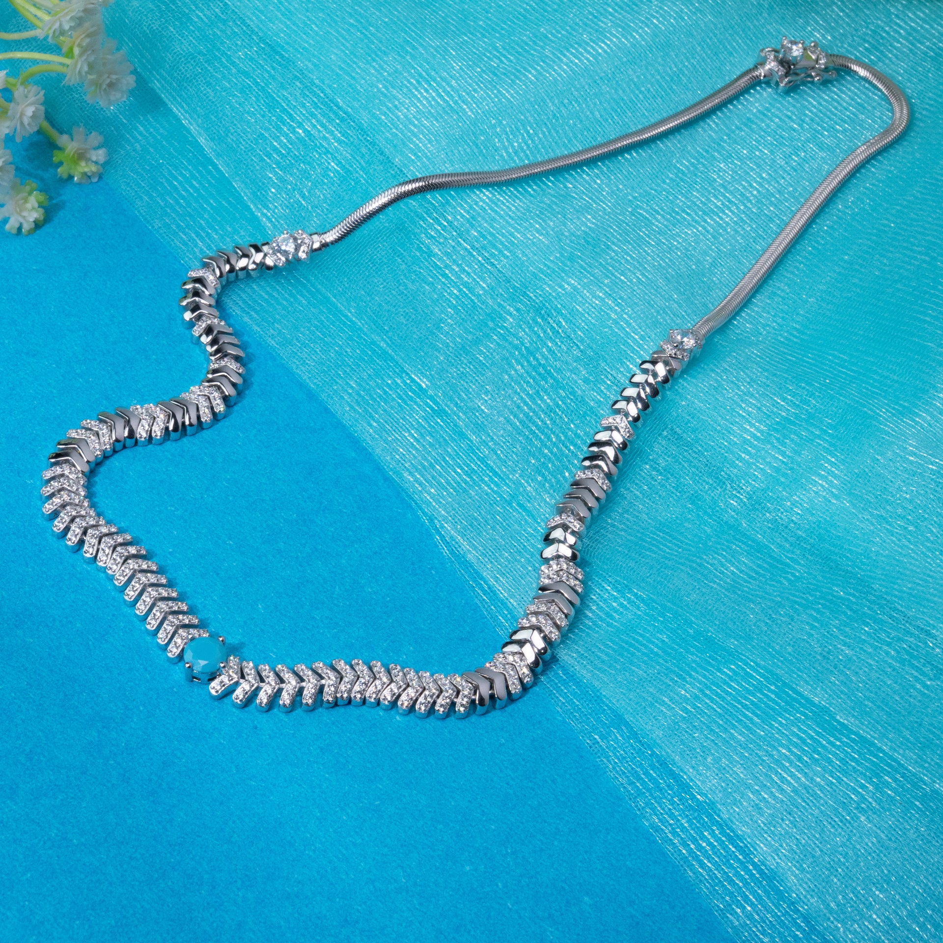 Aura Stone Pure 925 Silver Necklace