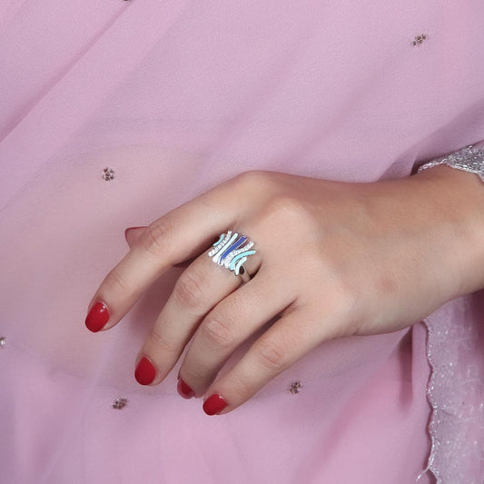 Azure Wave Ring Pure 925 Silver Taravya
