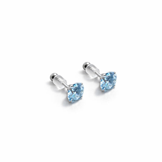 Aqua Spark Silver Studs