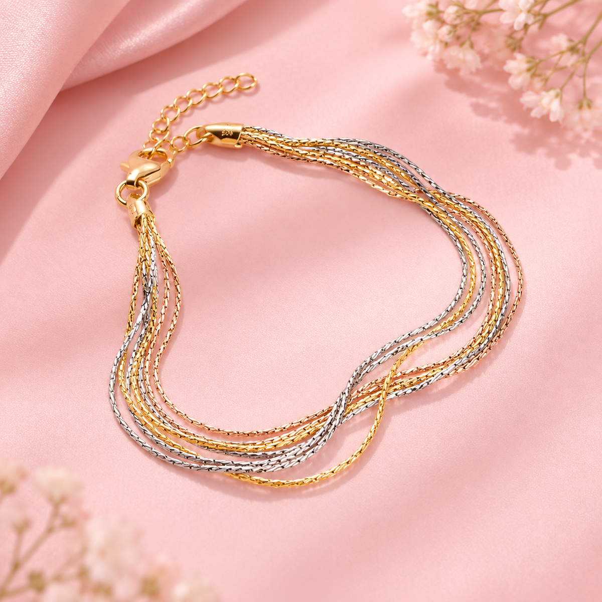 Tricolor Layered Weave Bracelet