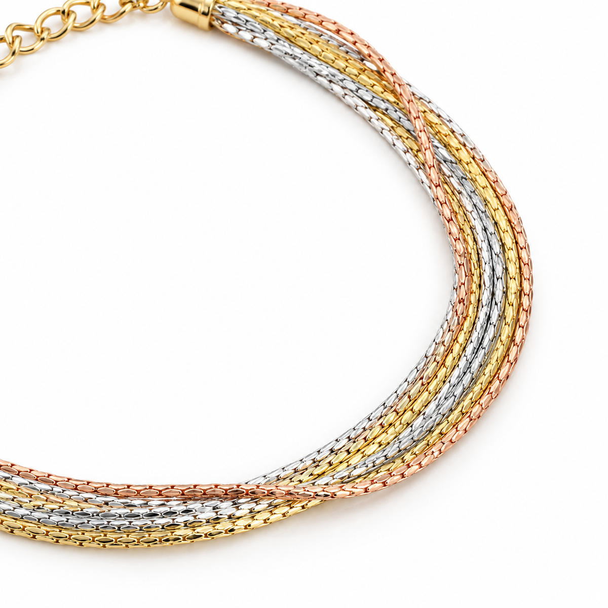 Tricolor Layered Weave Bracelet