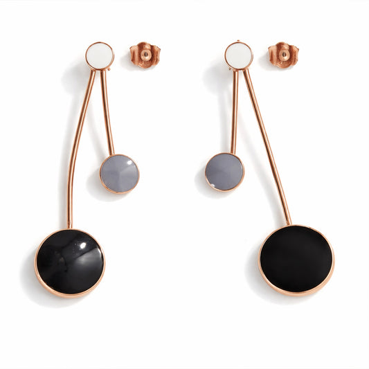 Cosmic Dot Rose Gold Danglers