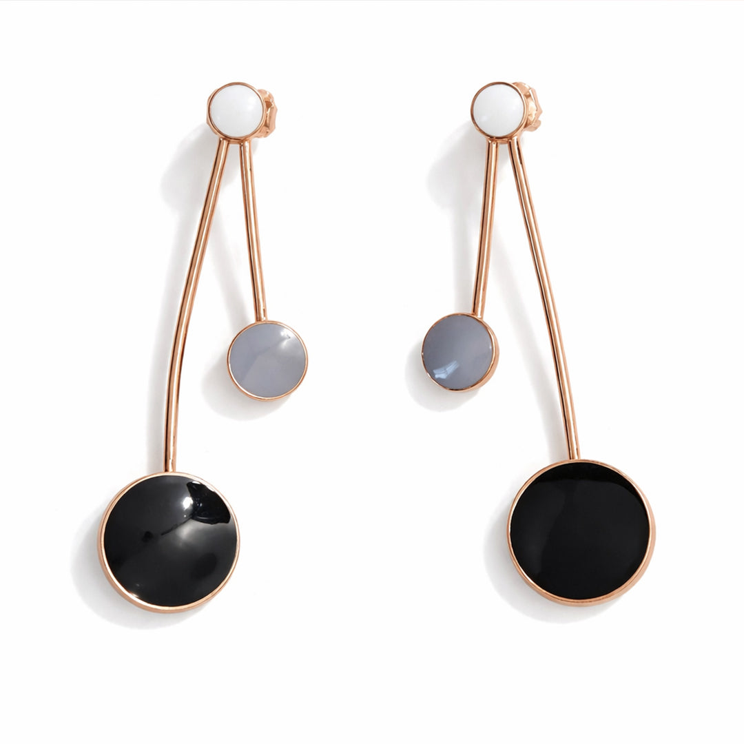 Cosmic Dot Rose Gold Danglers