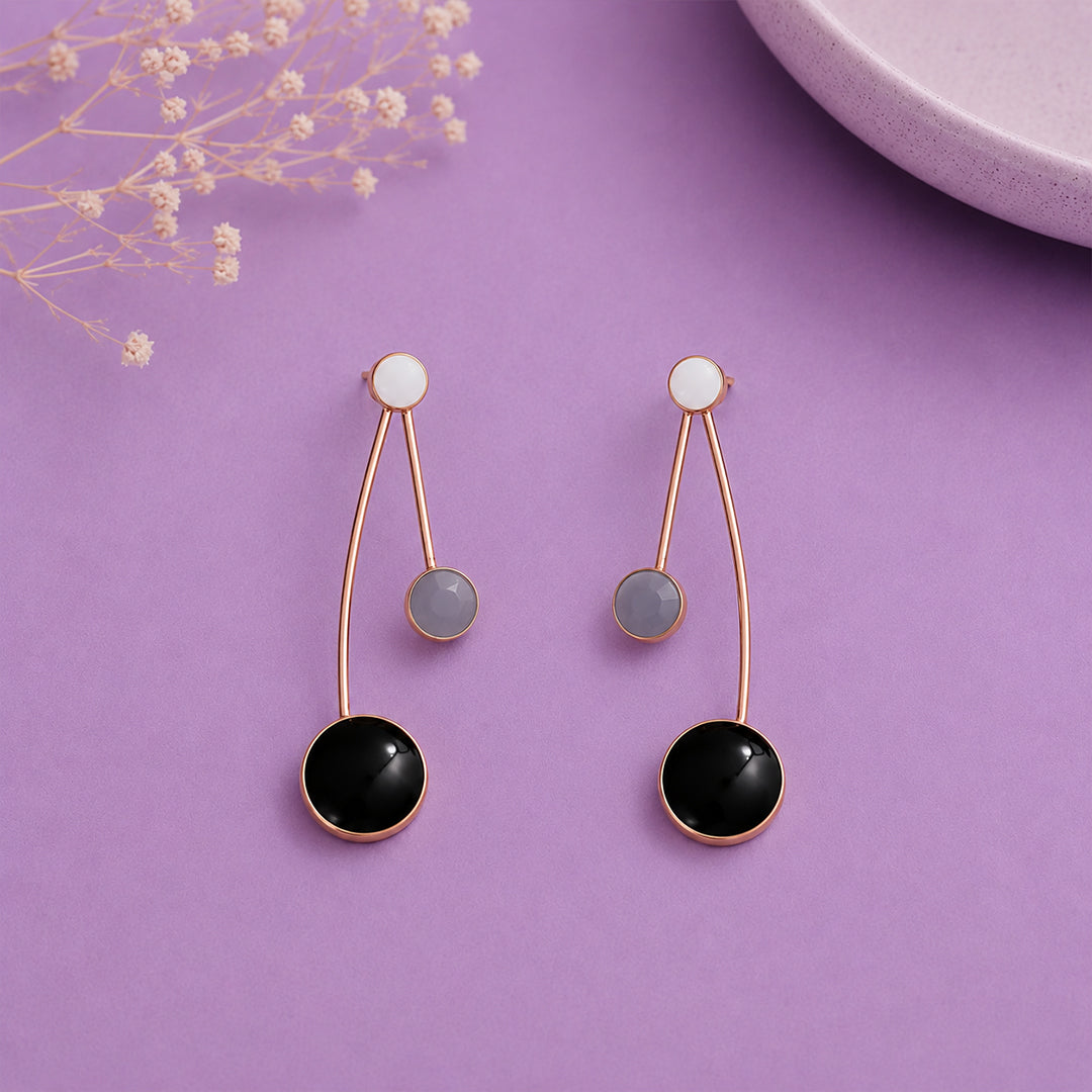 Cosmic Dot Rose Gold Danglers