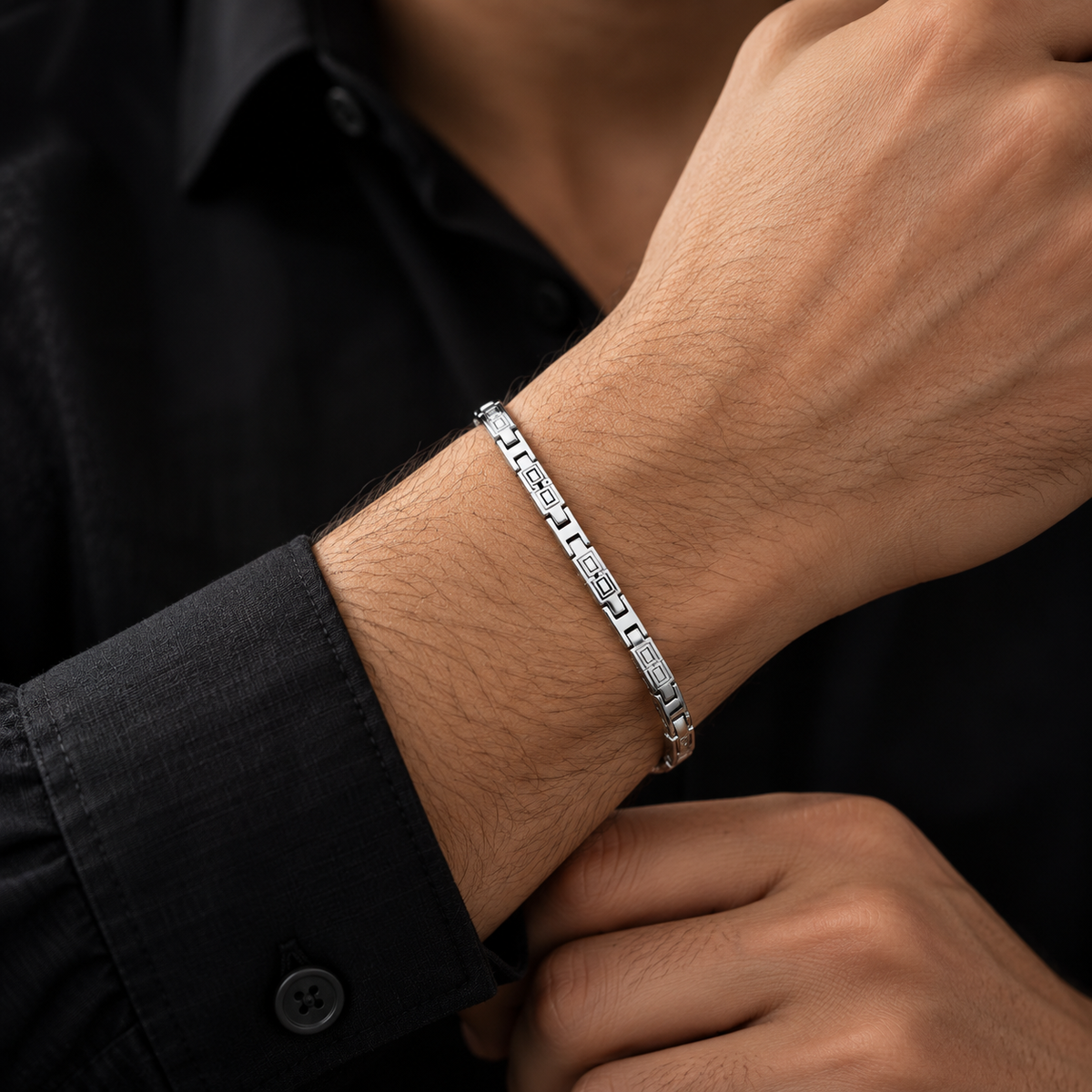 Taravya Men’s Almafi Link Silver Bracelet