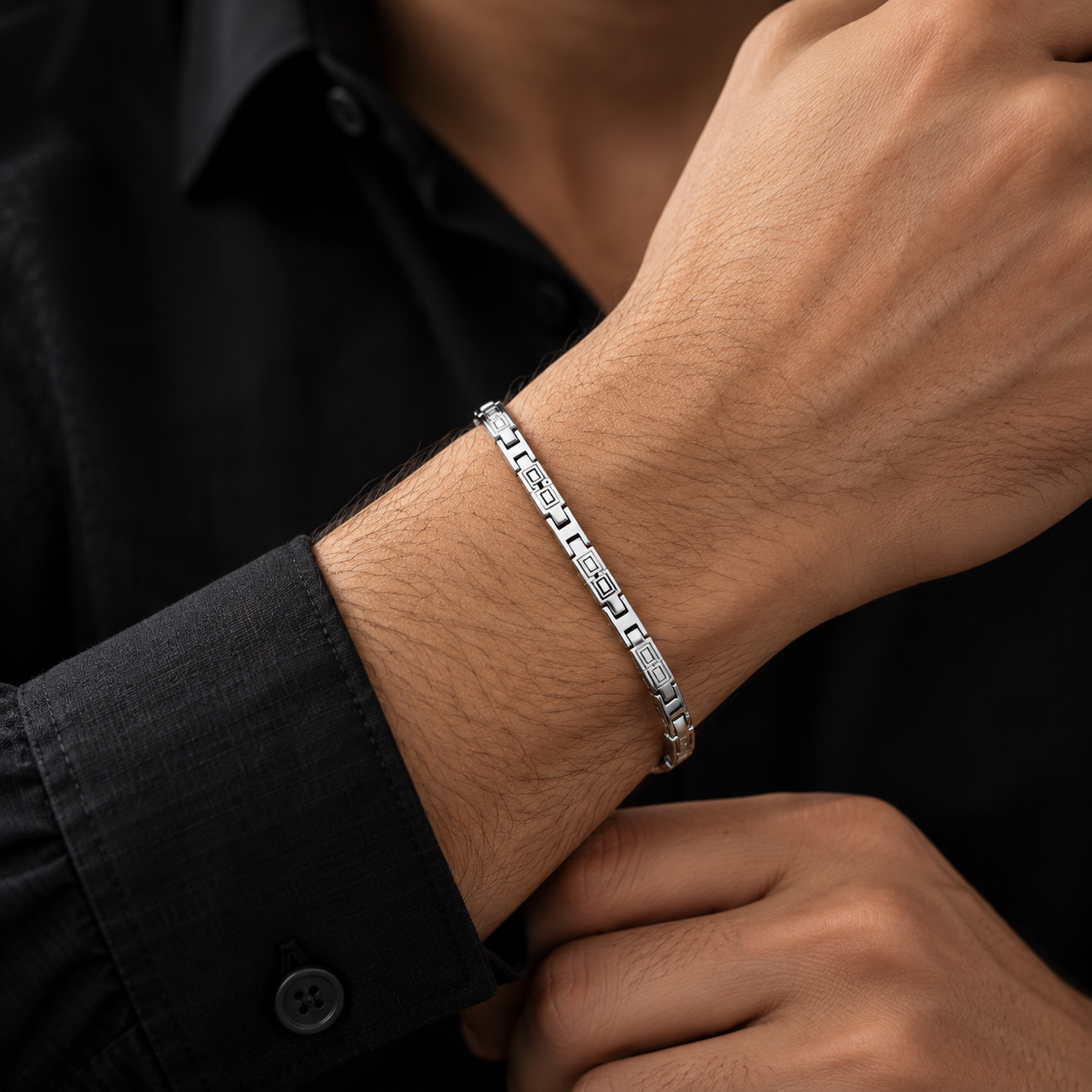 Taravya Men’s Almafi Link Silver Bracelet
