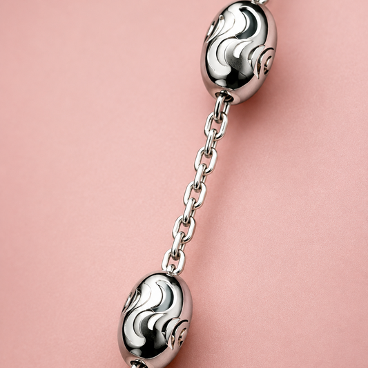 Silver Ball Bead Chain Necklace