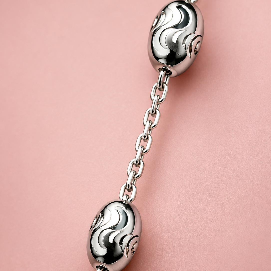 Silver Ball Bead Chain Necklace