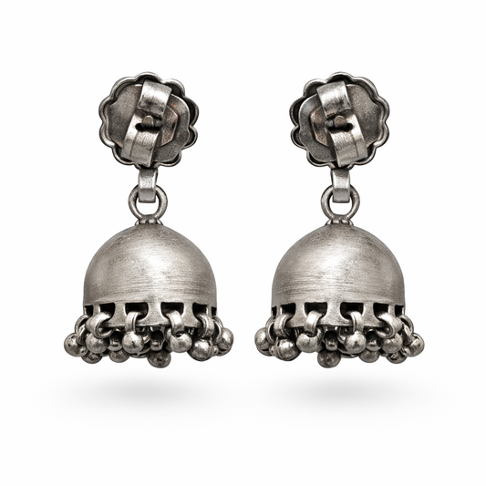 Classic Oxidised Jhumki Earrings