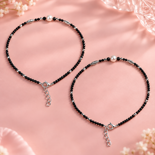 Taravya Black Pearl Elegance Anklet Taravya