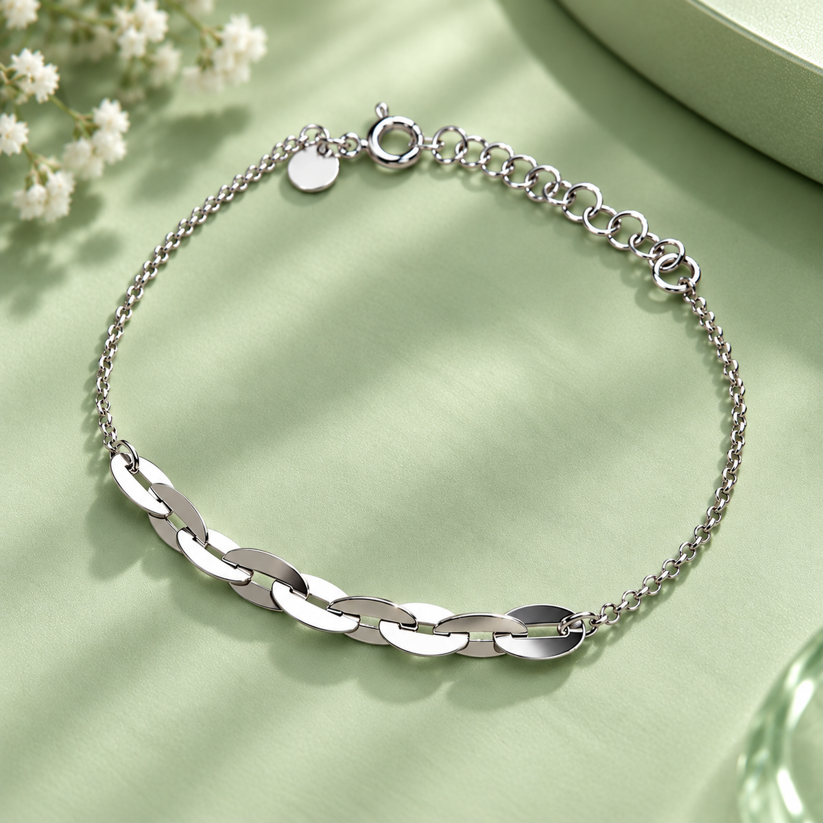 Taravya Women’s Dual Chain Silver Bracelet