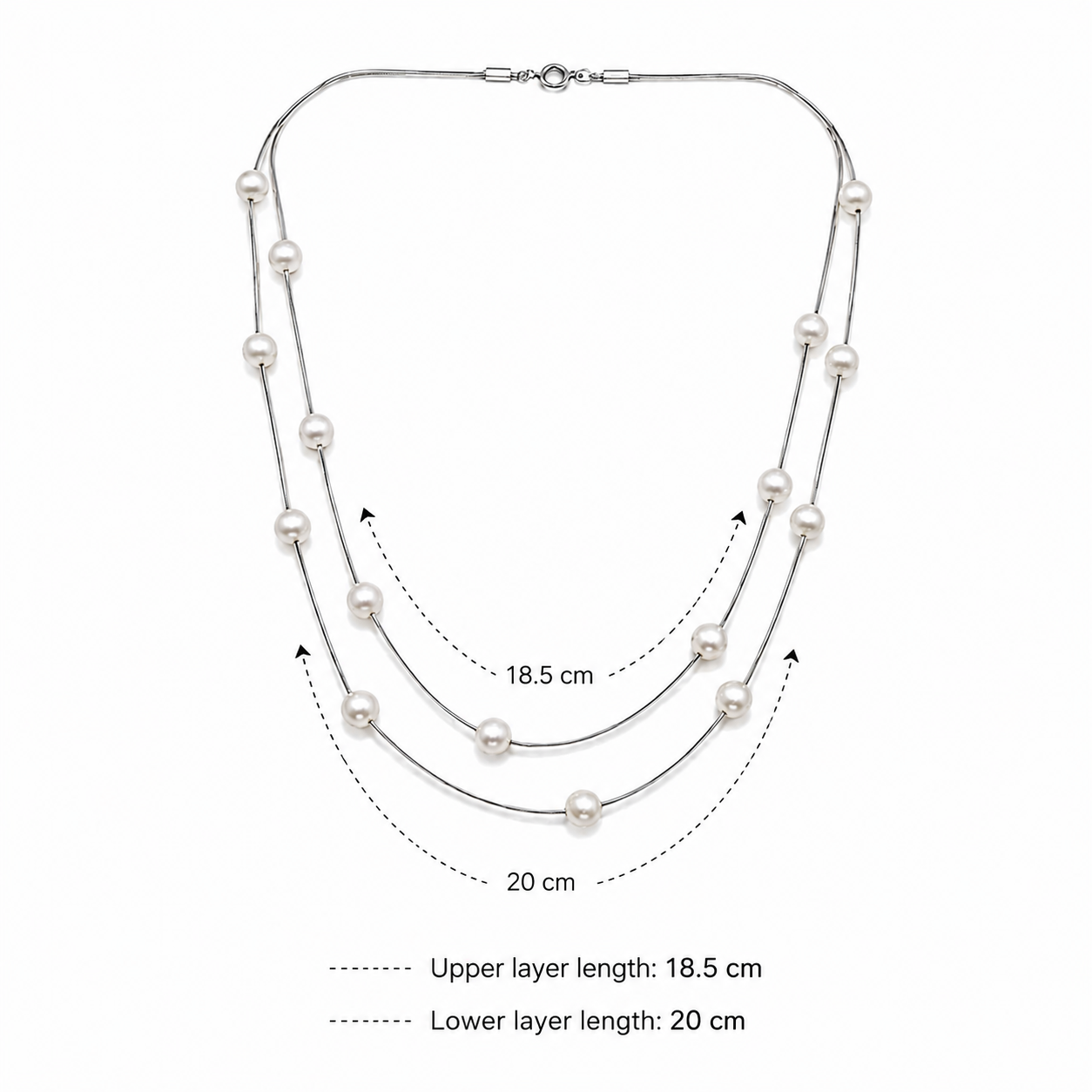 Pearl Double Layer SIlver Necklace