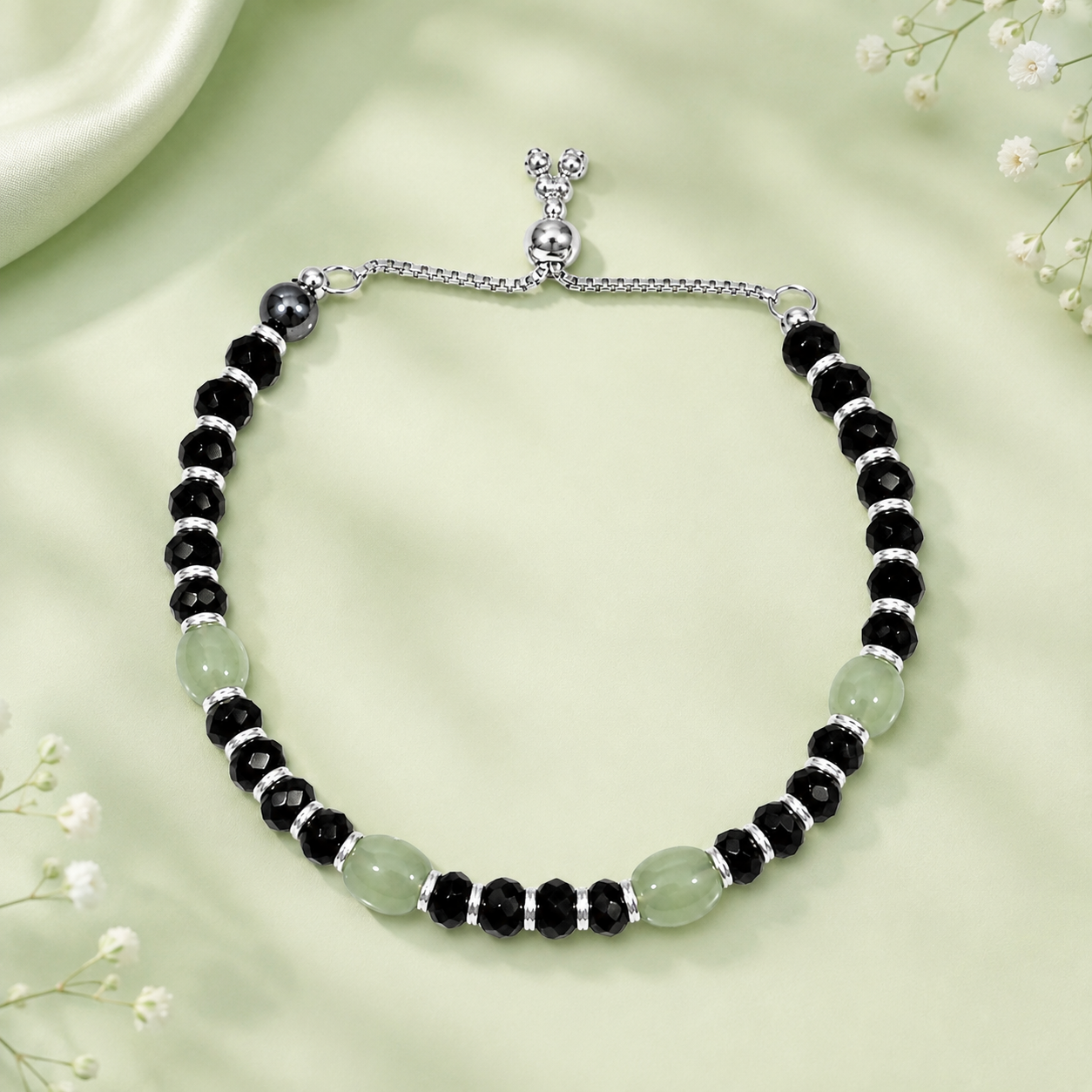 Green Beaded Nazariya Adjustable (Single)