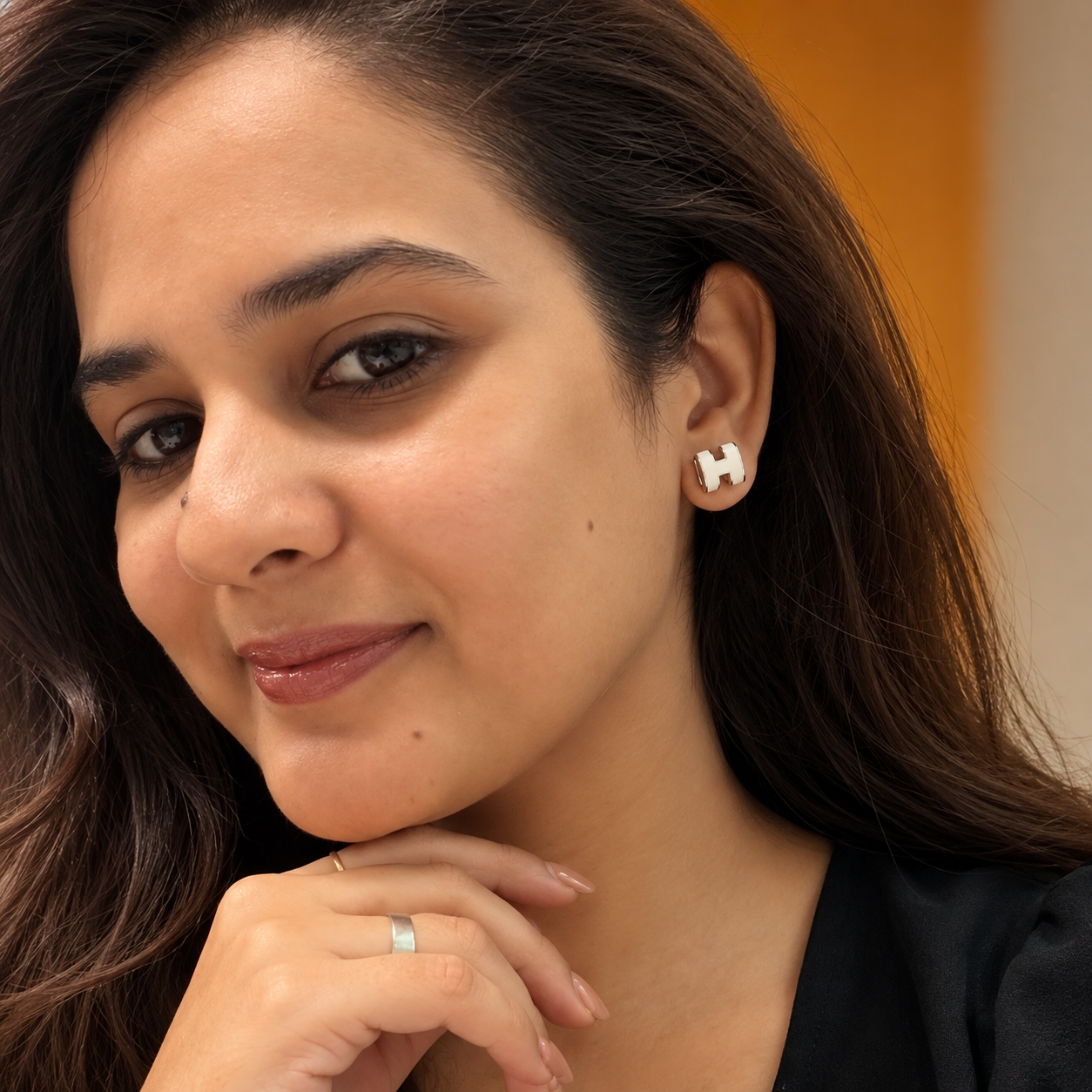 Ivory Edge – 925 Silver Cube Studs