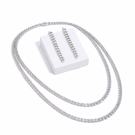 Crystal layer Necklace Pure 925 Silver(Necklace Only)