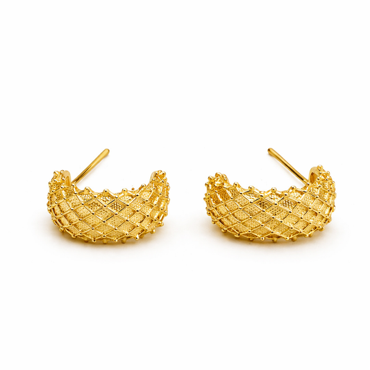 Gold Weave Hoops