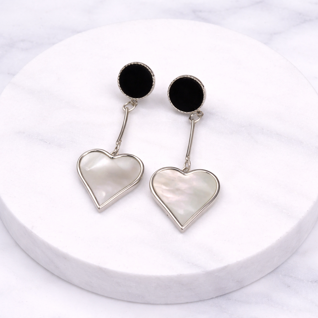 Black Dangle Heart Drops