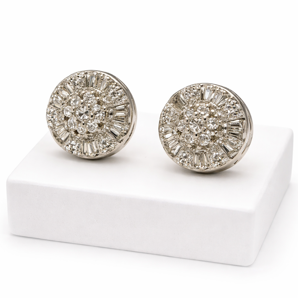 Round Solitaire 925 Silver Stud Earrings