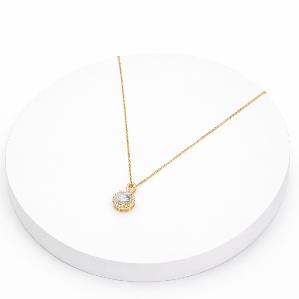 Golden Solitaire Necklace