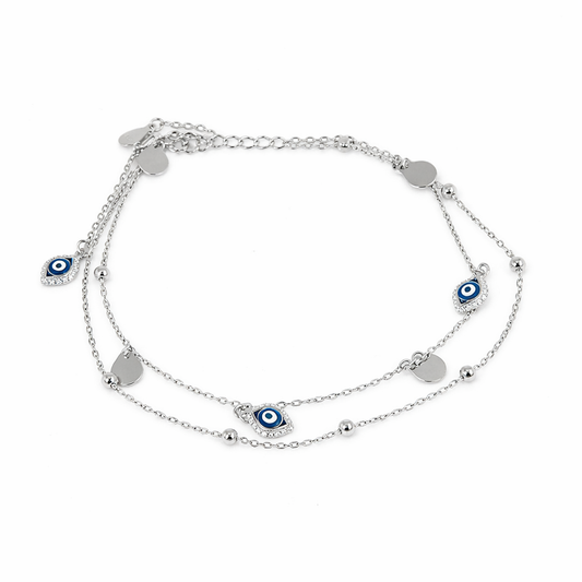 Dainty Evil Eye Charm Single Anklet